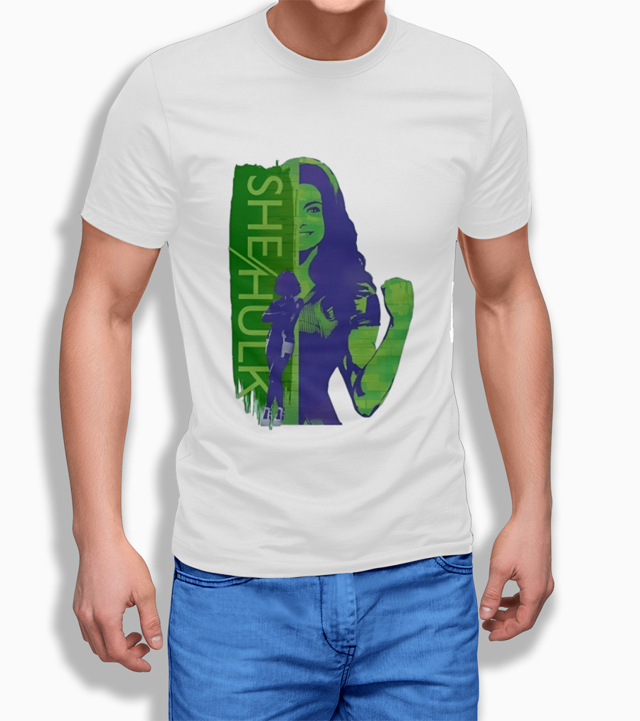 She Hulk Marvel Superhero Jennifer Walters Comic Style Heroic Pose T-Shirt