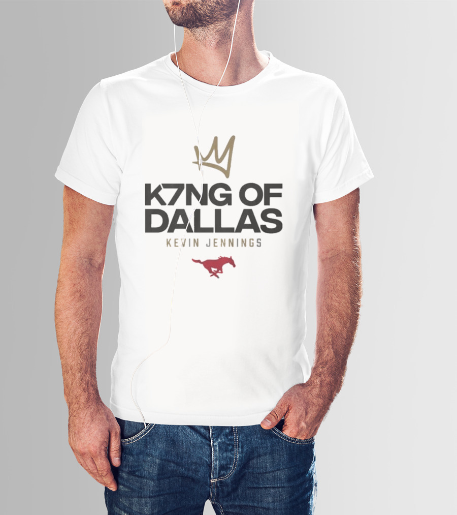 K7ng Of Dallas Kevin Jennings SMU Mustang Football T-Shirt