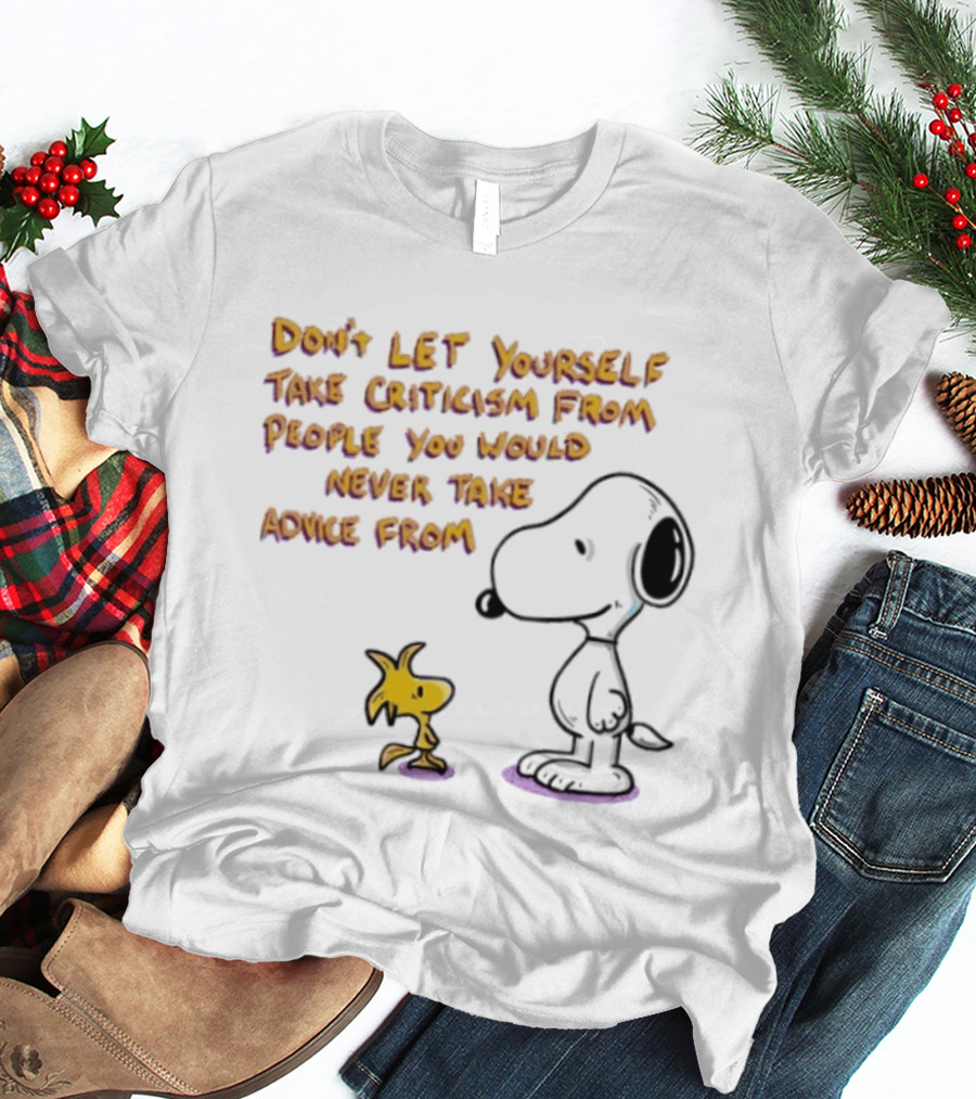 Snoopy Advice Criticism Peanuts Woodstock T-Shirt