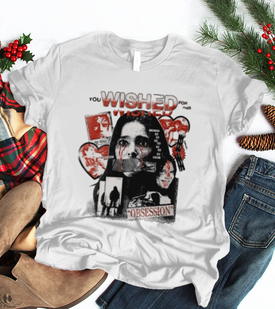 You Wished For This Obsession Nikki Halftone Gagged Woman Blood Tears Collage T-Shirt