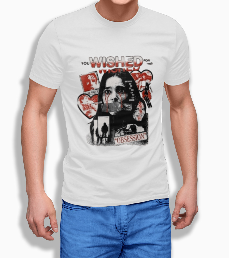 You Wished For This Obsession Nikki Halftone Gagged Woman Blood Tears Collage T-Shirt
