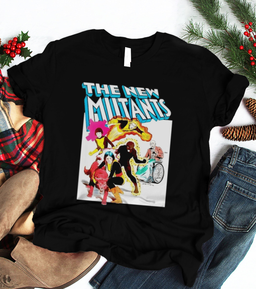 The New Mutants Marvel Comic Book Cover Featuring Iconic Characters T-Shirt