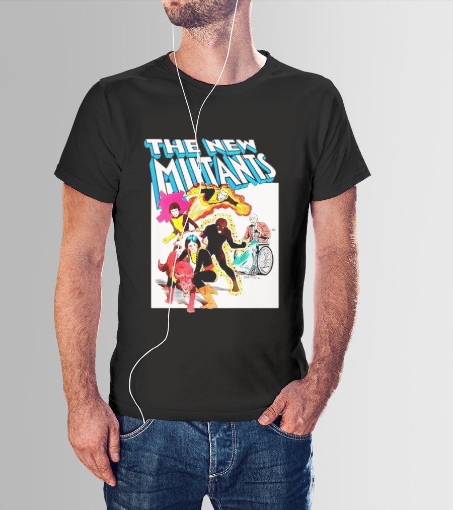 The New Mutants Marvel Comic Book Cover Featuring Iconic Characters T-Shirt