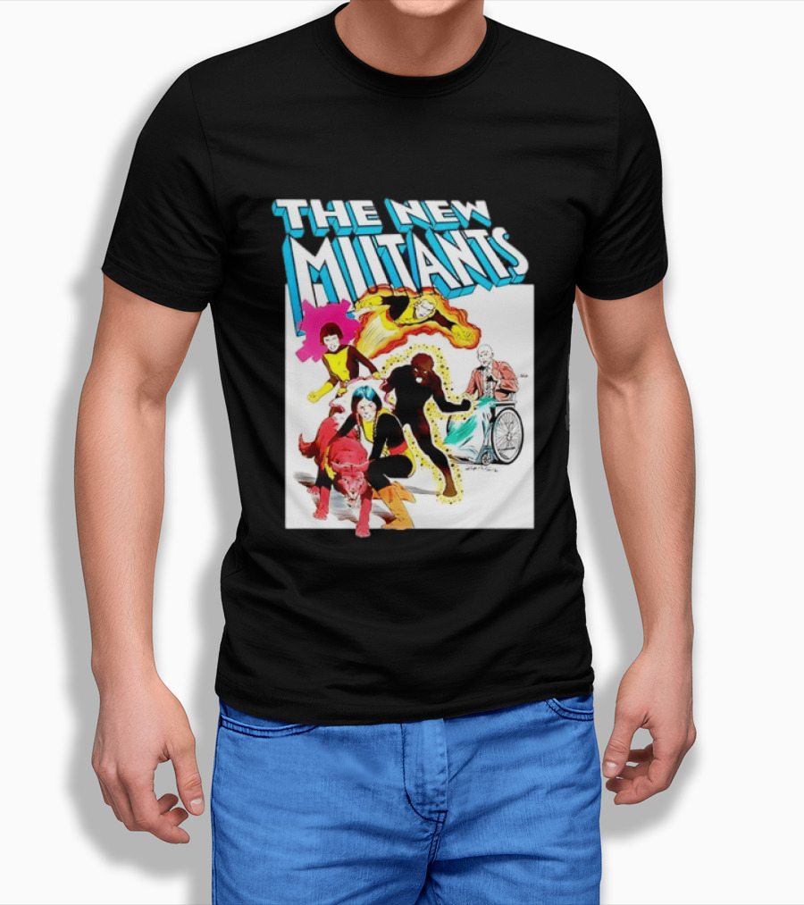The New Mutants Marvel Comic Book Cover Featuring Iconic Characters T-Shirt
