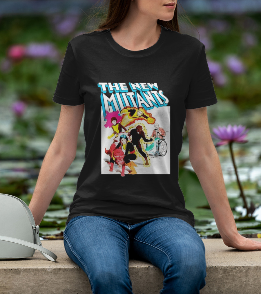 The New Mutants Marvel Comic Book Cover Featuring Iconic Characters T-Shirt