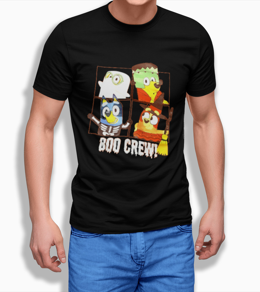 Boo Crew Bluey Halloween Ghost Frankenstein Witch Skeleton T-Shirt