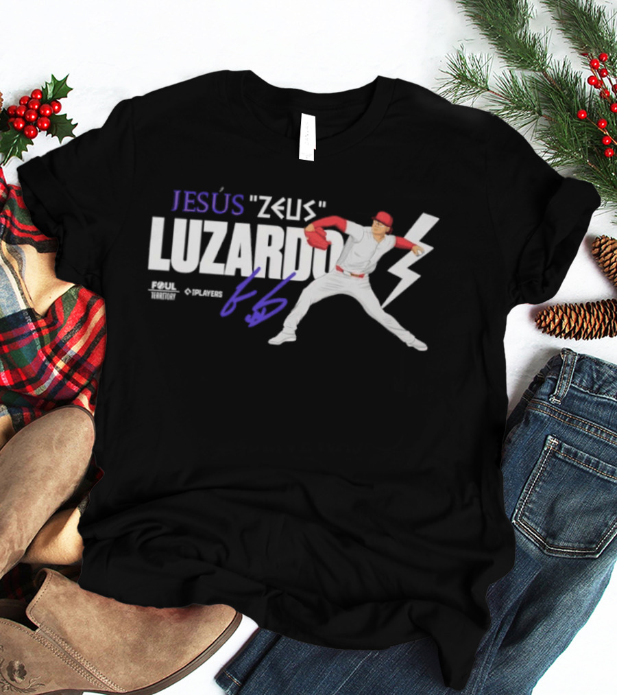 Jesús Zeus Luzardo Pitching Foul Territory 44 Lightning Bolt T-Shirt