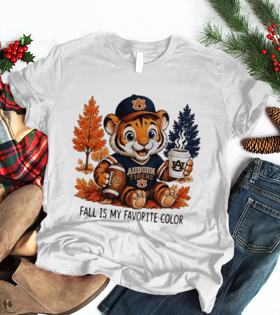 Auburn Tigers Fall Is My Favorite Color Football And Coffee Tiger T-Shirt