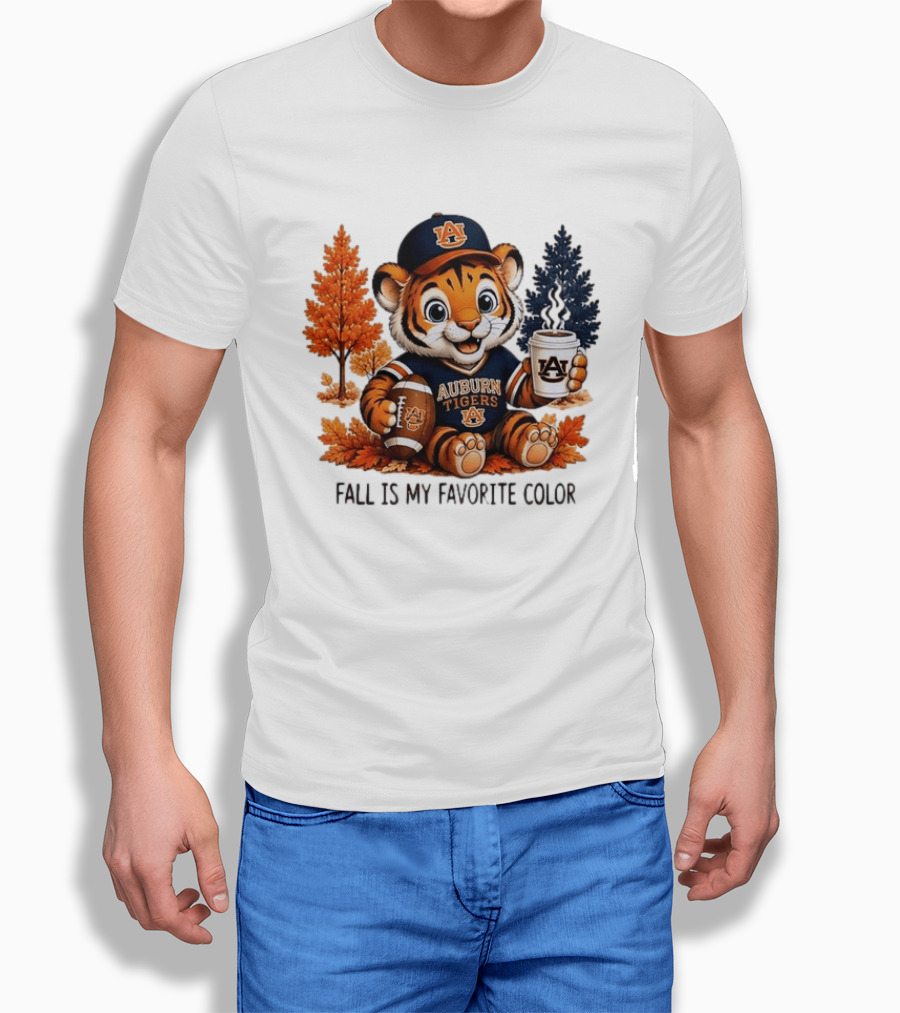 Auburn Tigers Fall Is My Favorite Color Football And Coffee Tiger T-Shirt