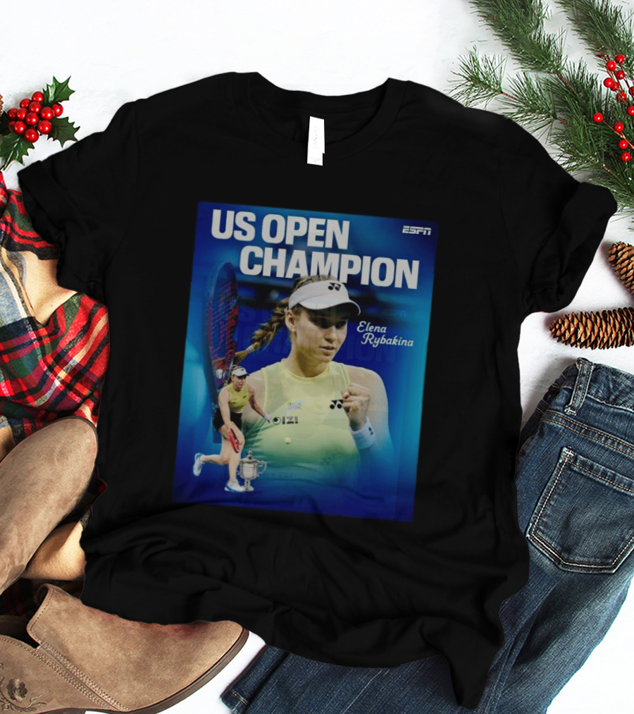 US Open Champion Elena Rybakina Win Featured By ESPN T-Shirt