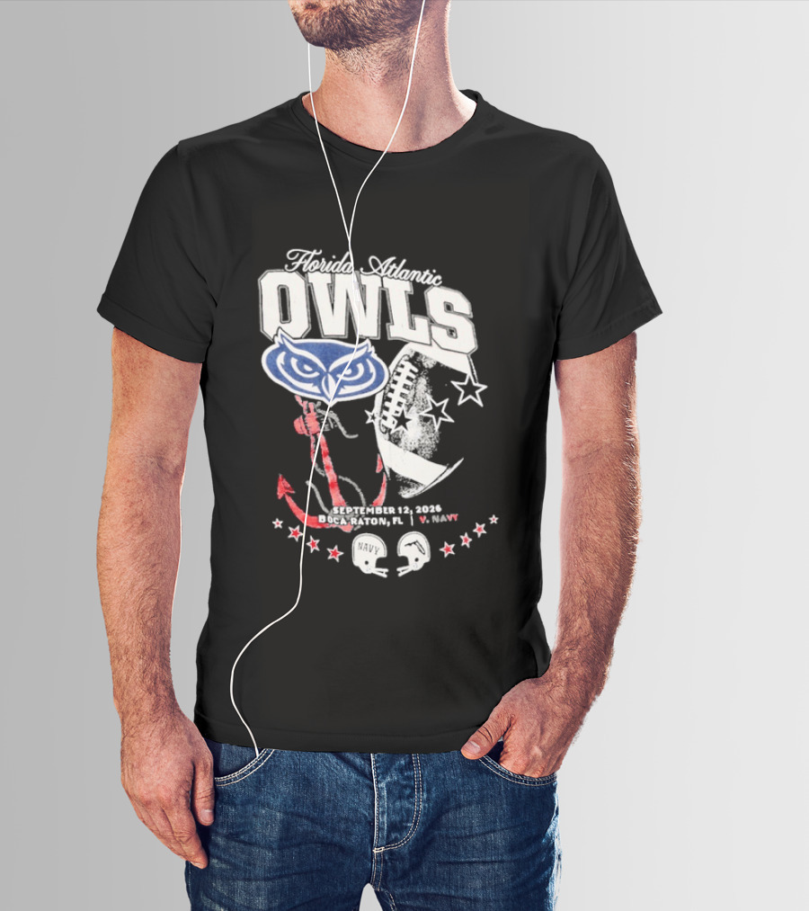 Florida Atlantic Owls September 12 2026 Boca Raton FL Vs Navy T-Shirt