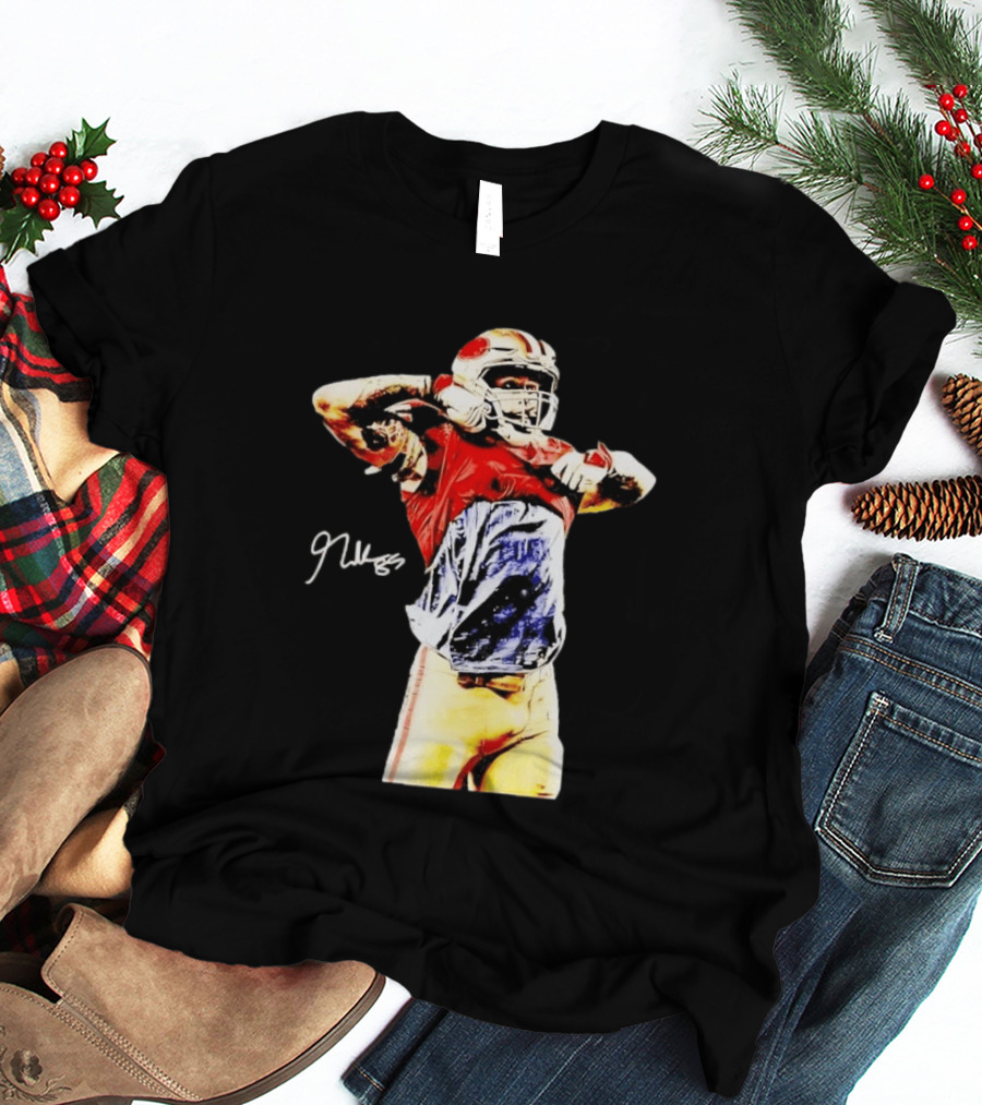 George Kittle Autograph San Francisco 49ers Football Celebration T-Shirt