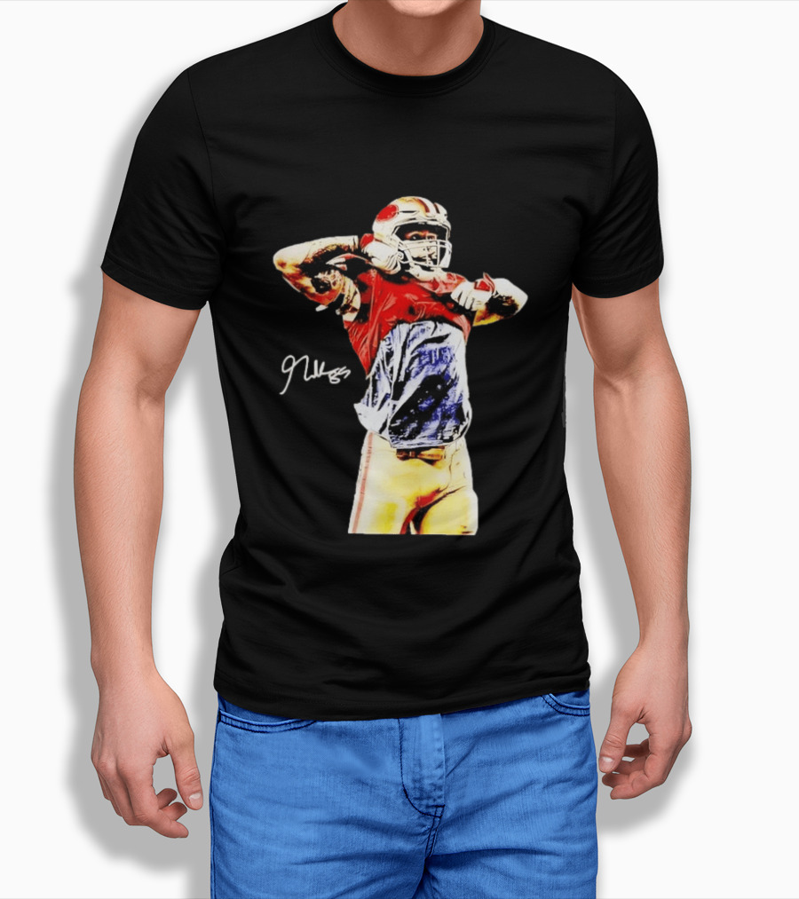 George Kittle Autograph San Francisco 49ers Football Celebration T-Shirt
