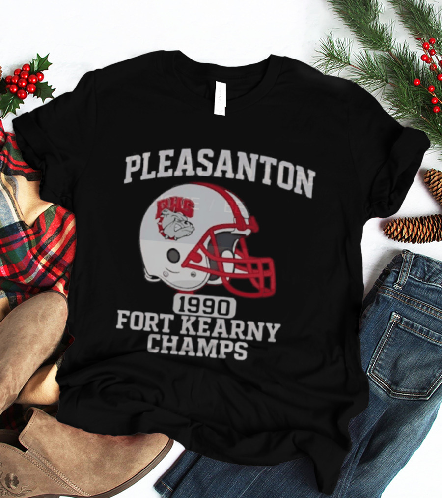 Pleasanton PHS 1990 Fort Kearny Champs Football Helmet T-Shirt