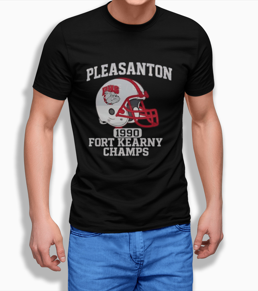 Pleasanton PHS 1990 Fort Kearny Champs Football Helmet T-Shirt