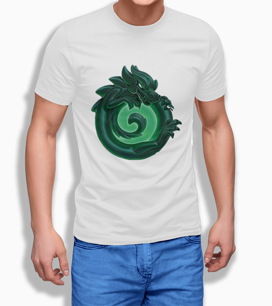 Green Jade Dragon Ouroboros Mythology Symbolic T-Shirt