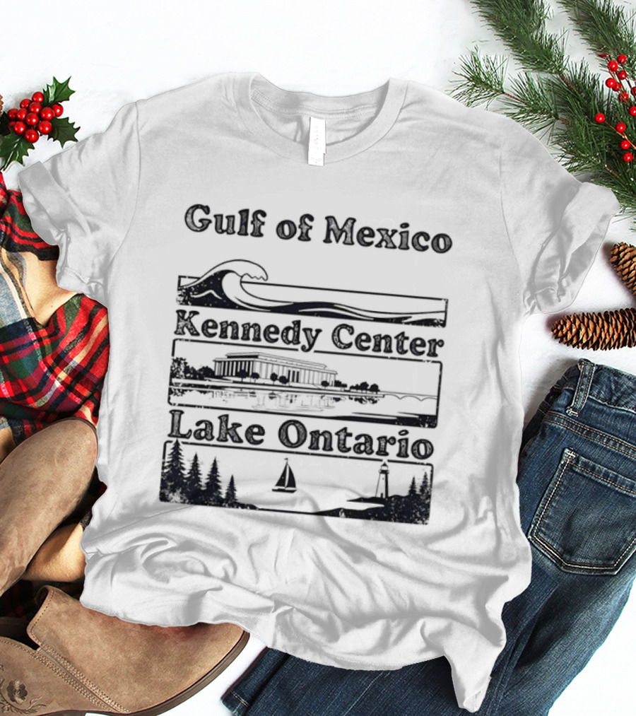 Gulf Of Mexico Wave Kennedy Center Building Lake Ontario Sailboat Scene T-Shirt