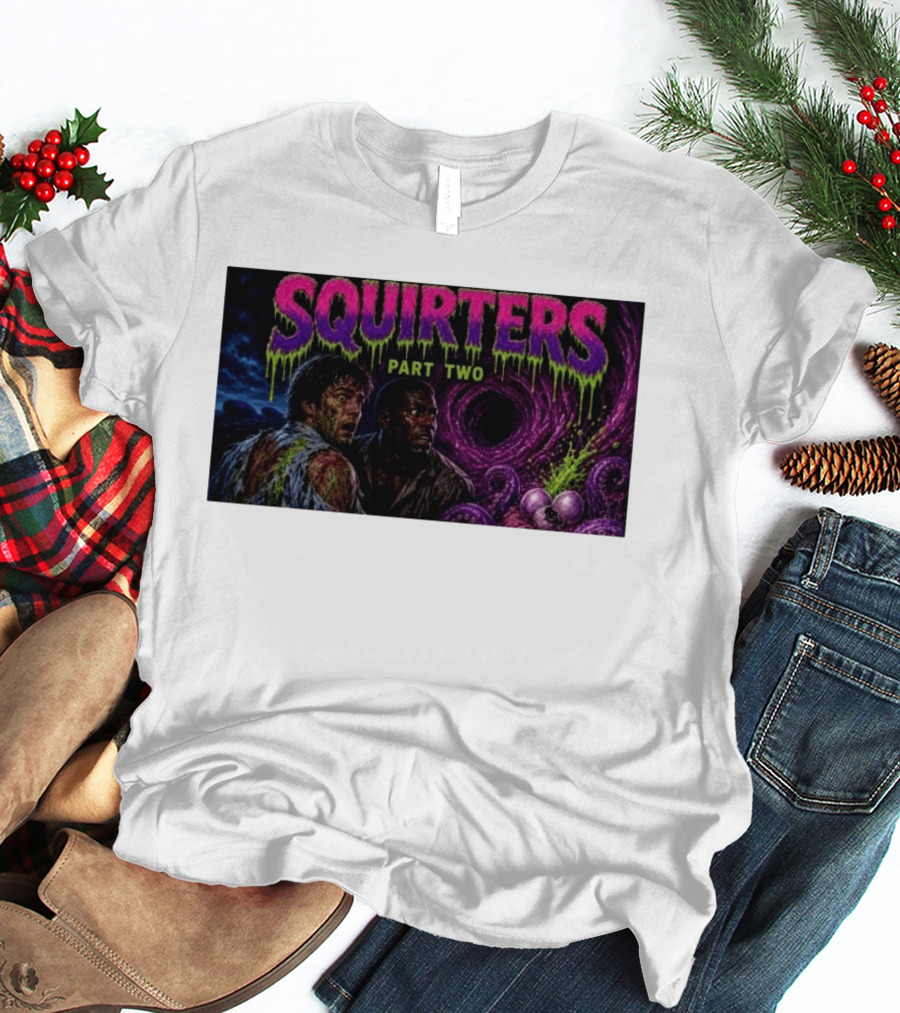 Squirters Part Two 1980s Horror Creature Scene T-Shirt
