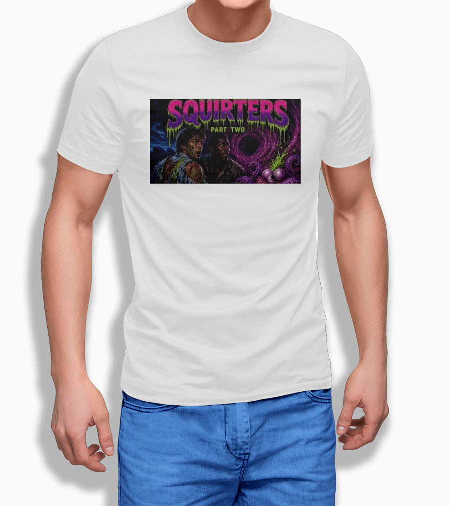 Squirters Part Two 1980s Horror Creature Scene T-Shirt