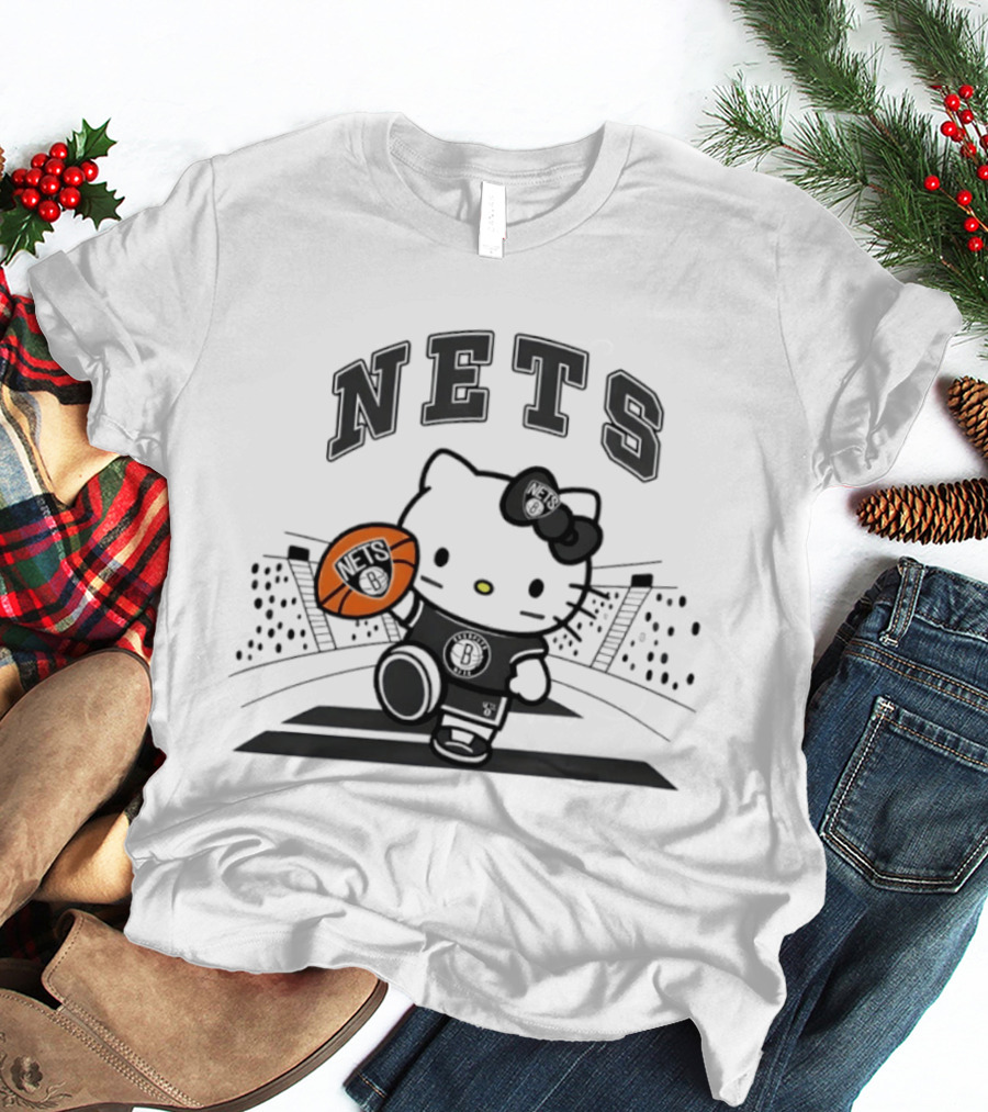 Nets Hello Kitty Brooklyn Basketball Collaboration 2026 NBA Season T-Shirt