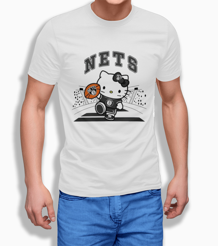 Nets Hello Kitty Brooklyn Basketball Collaboration 2026 NBA Season T-Shirt