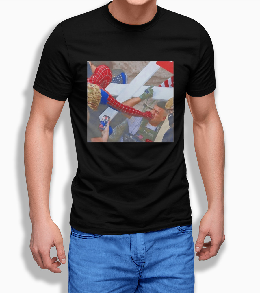 Invisible Touch Spider Man Meets Protester Face Off T-Shirt