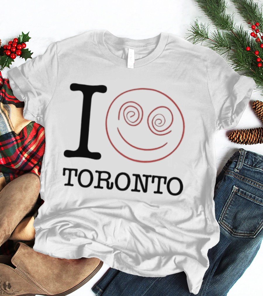 I Love Toronto Smiley Face Red Swirl Eyes Emoji T-Shirt