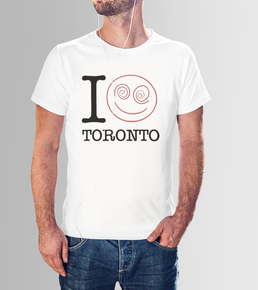 I Love Toronto Smiley Face Red Swirl Eyes Emoji T-Shirt