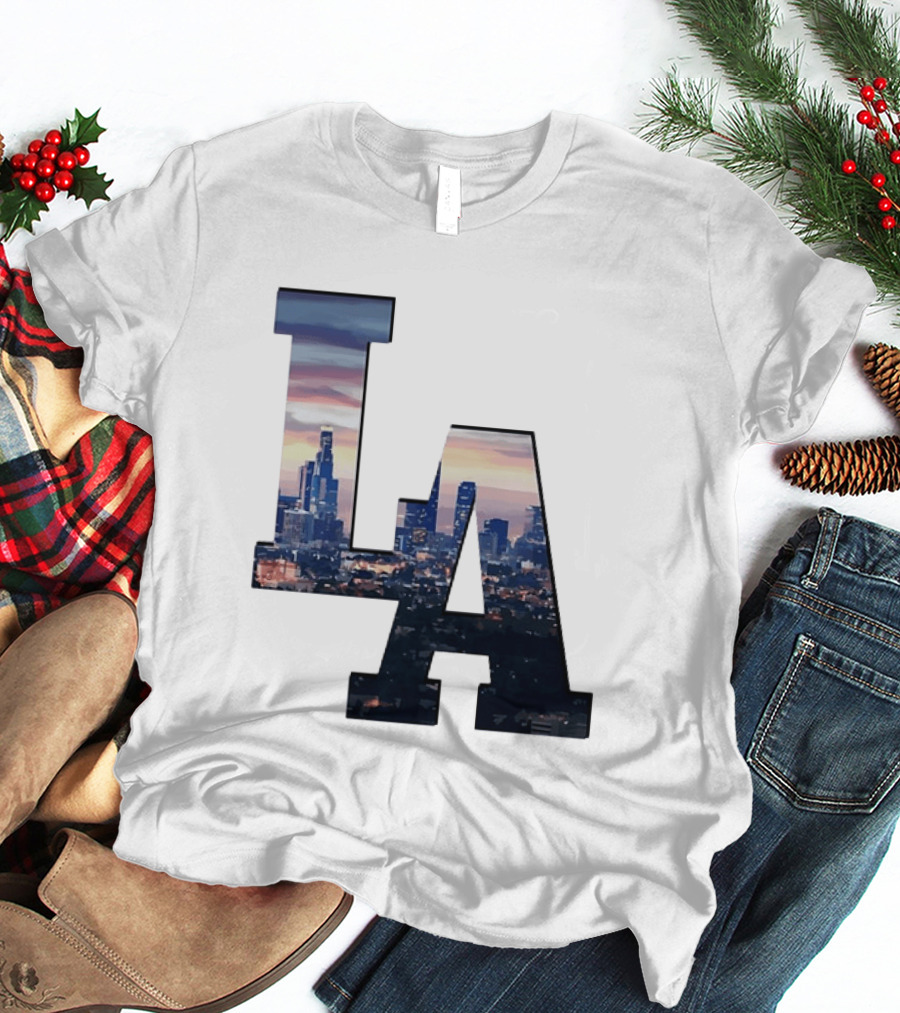 Los Angeles City Skyline LA California Sunset View T-Shirt
