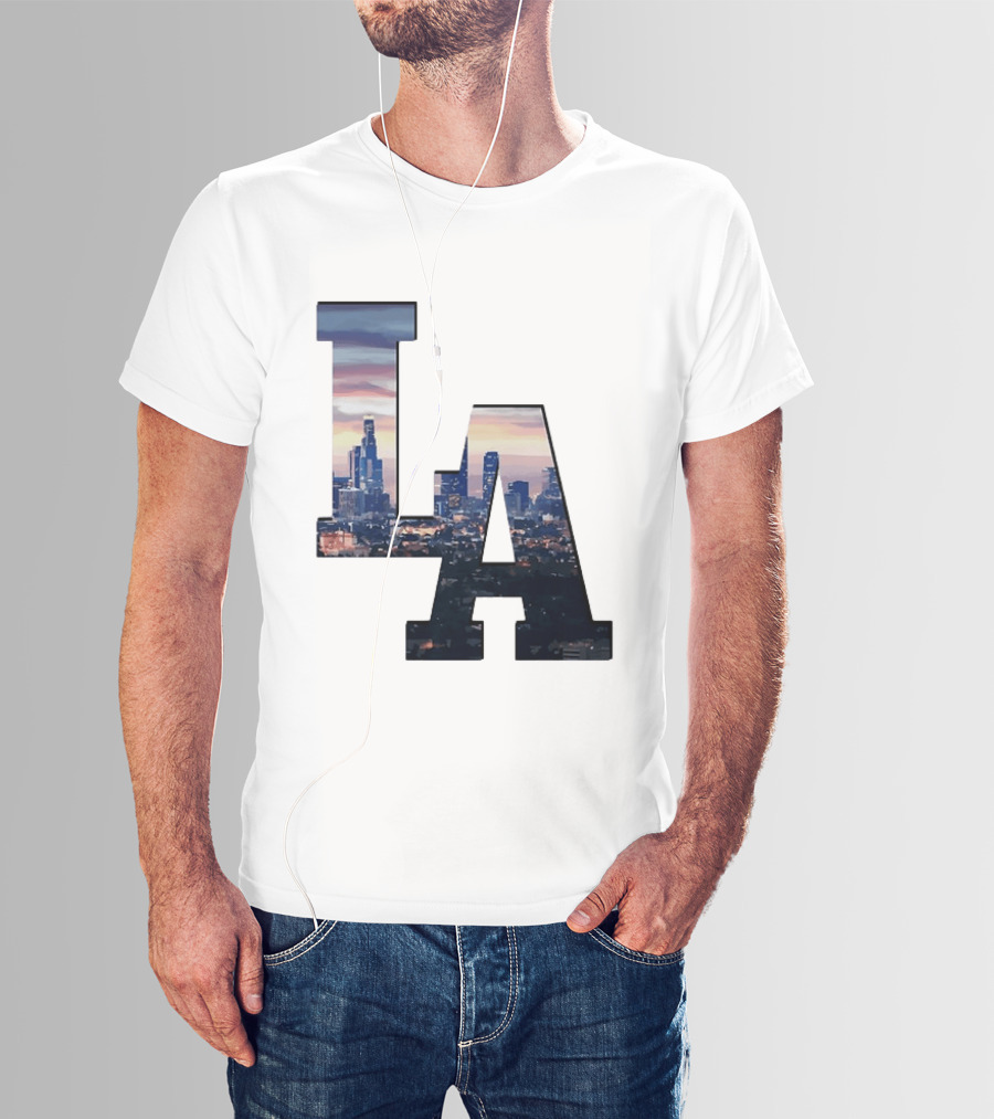 Los Angeles City Skyline LA California Sunset View T-Shirt