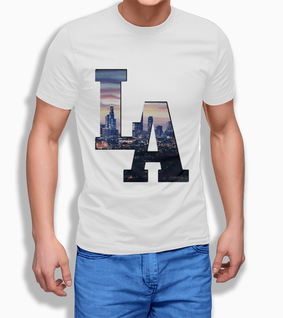 Los Angeles City Skyline LA California Sunset View T-Shirt