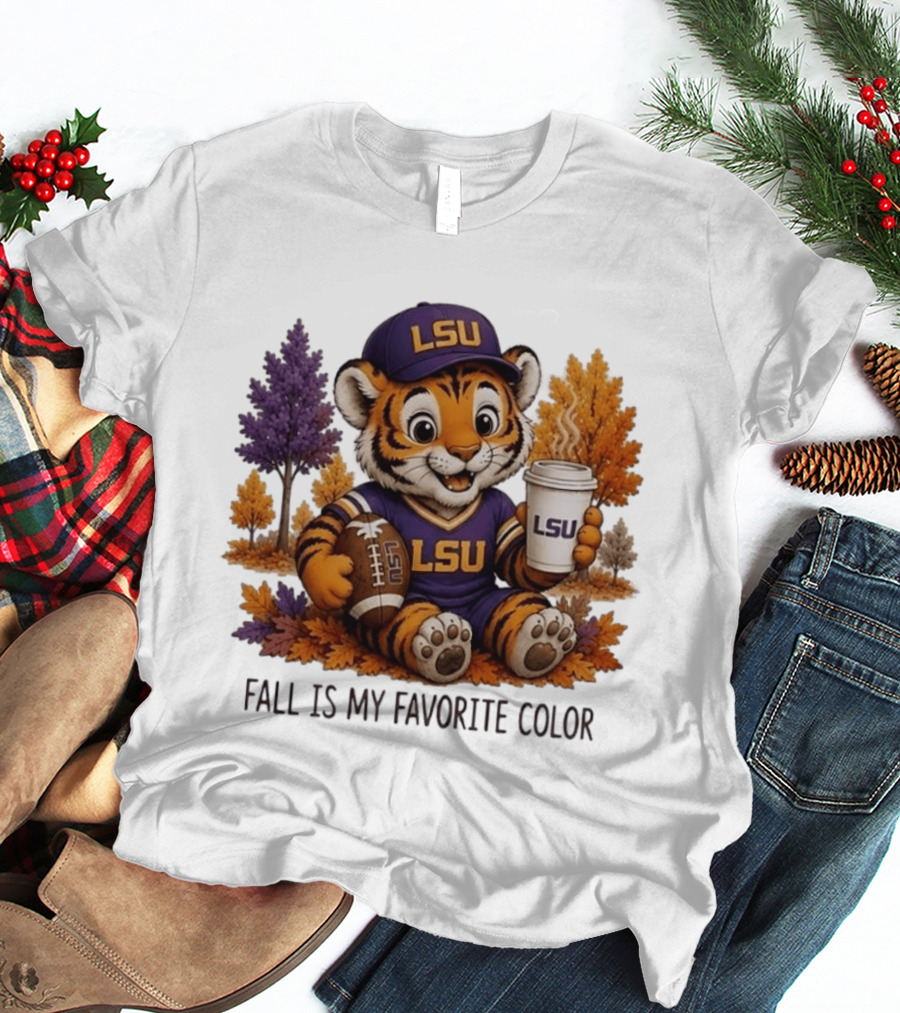 LSU Tiger Fall Is My Favorite Color College Football Cute Autumn T-Shirt