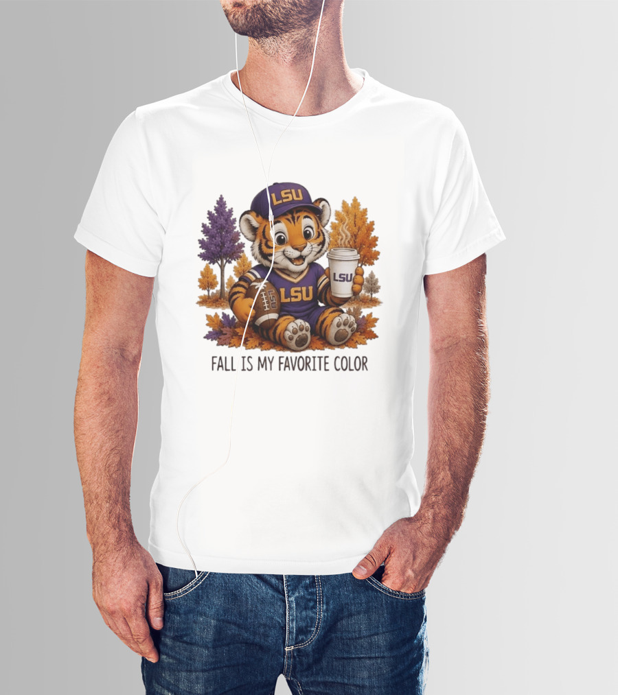 LSU Tiger Fall Is My Favorite Color College Football Cute Autumn T-Shirt