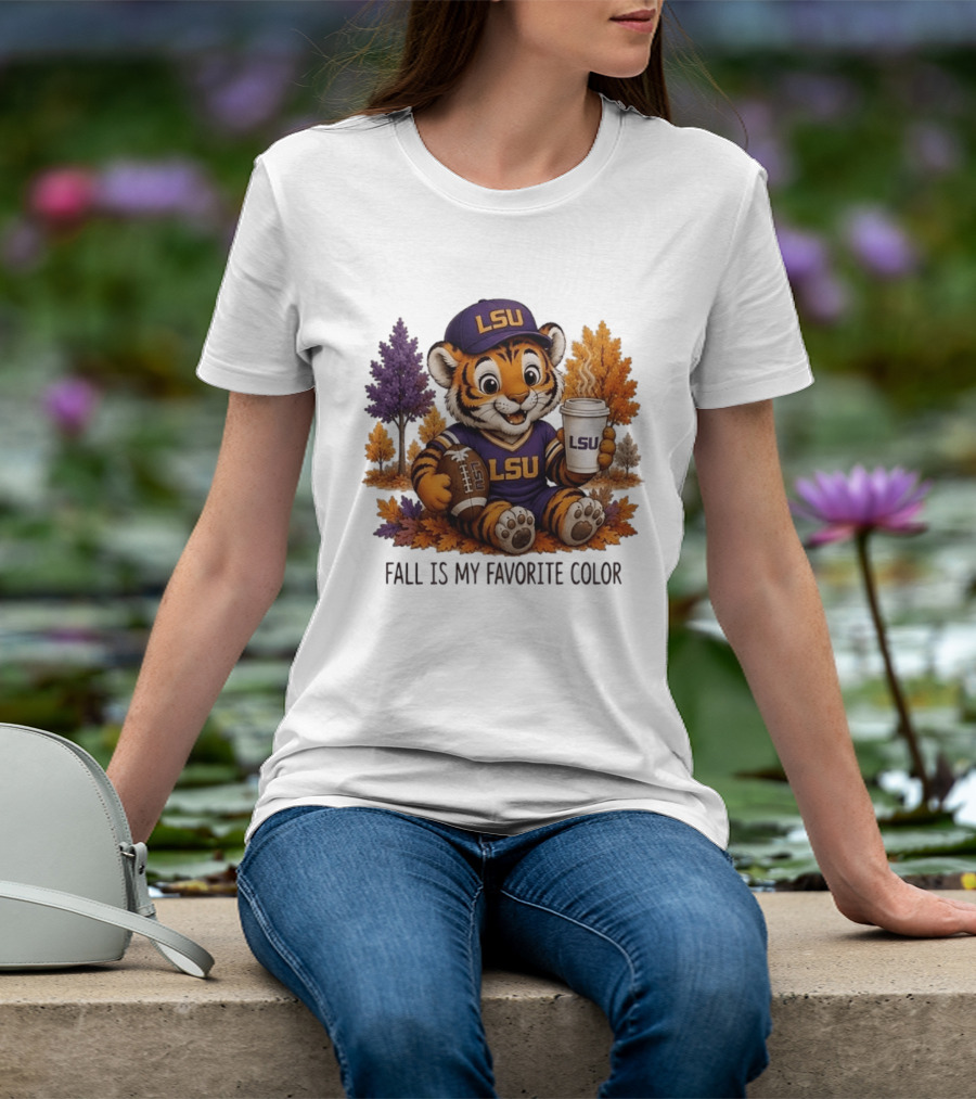 LSU Tiger Fall Is My Favorite Color College Football Cute Autumn T-Shirt