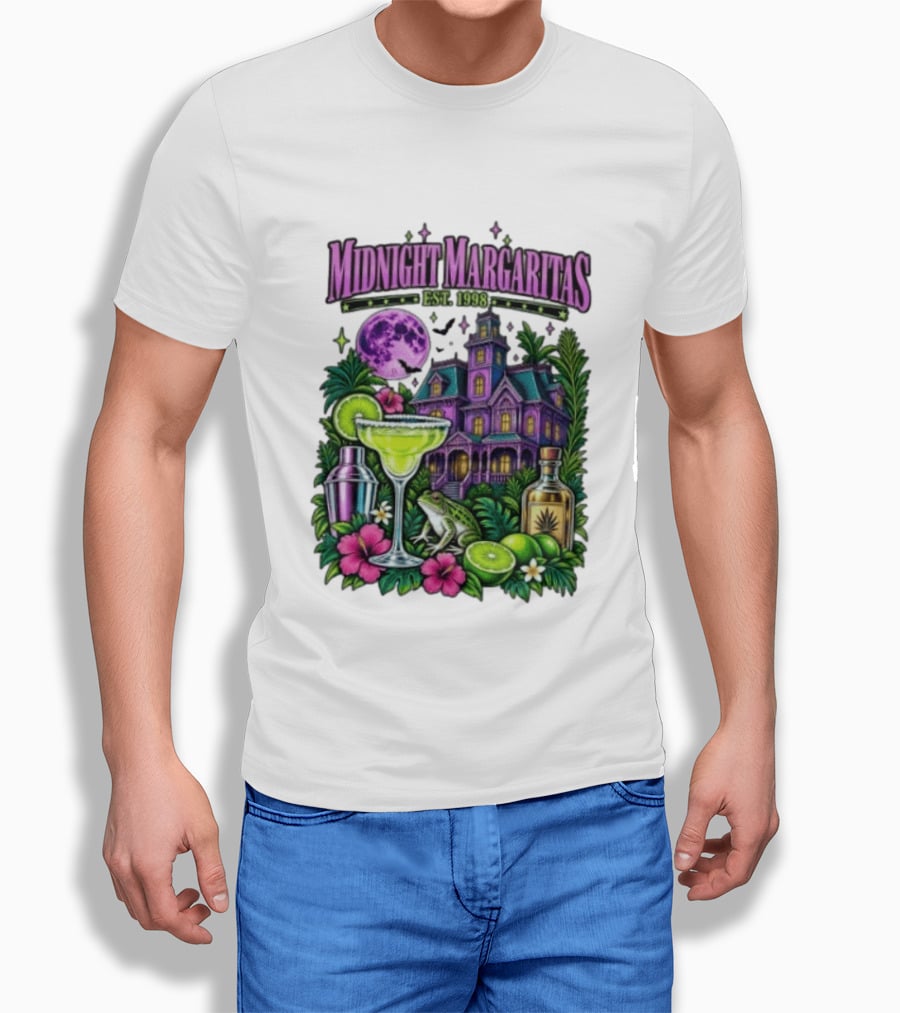Midnight Margaritas Est. 1998 Haunted Mansion Tropical Vibes Lime And Moon Magic T-Shirt