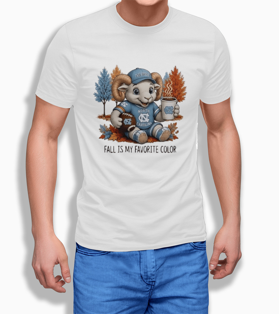 North Carolina Tar Heels Ram Fall Is My Favorite Color Football And Coffee T-Shirt