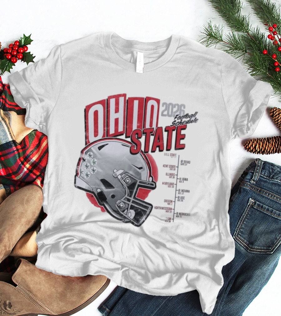Ohio State Buckeyes 2026 Football Schedule Helmet T-Shirt