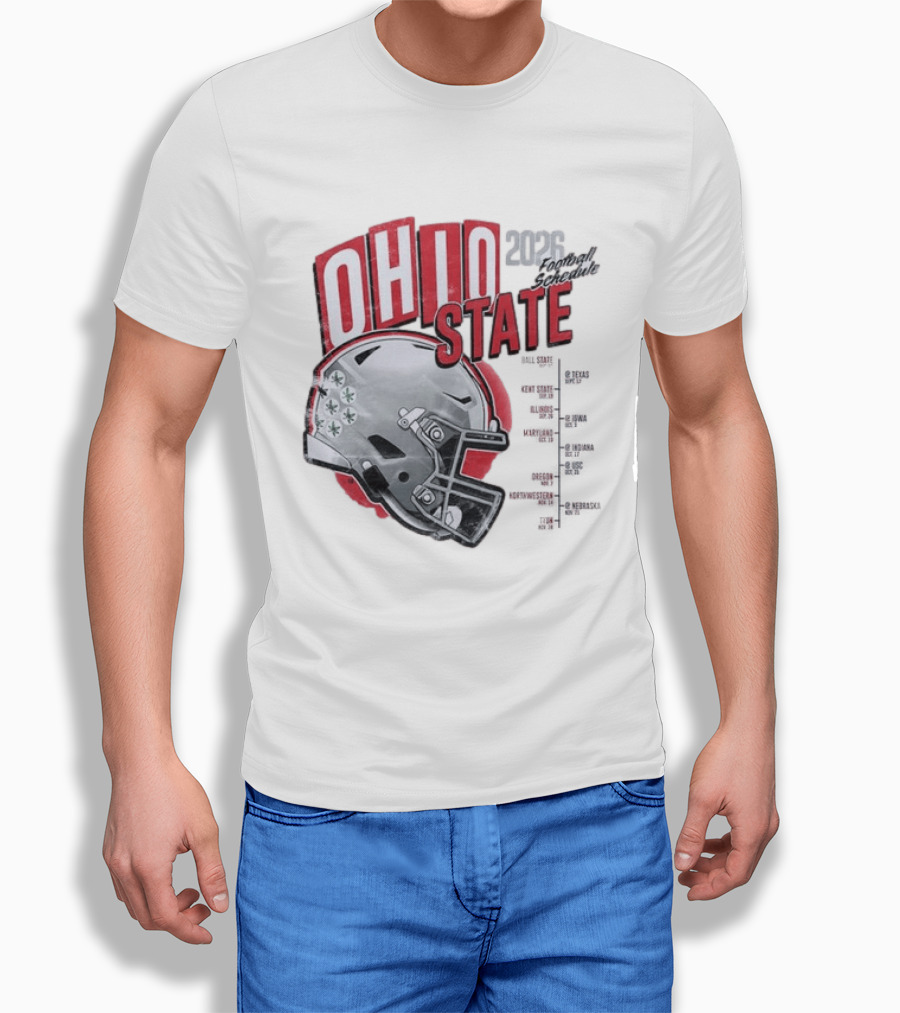 Ohio State Buckeyes 2026 Football Schedule Helmet T-Shirt
