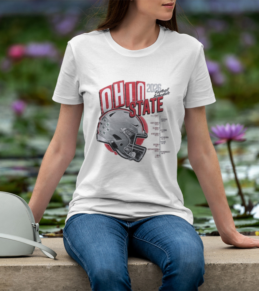 Ohio State Buckeyes 2026 Football Schedule Helmet T-Shirt