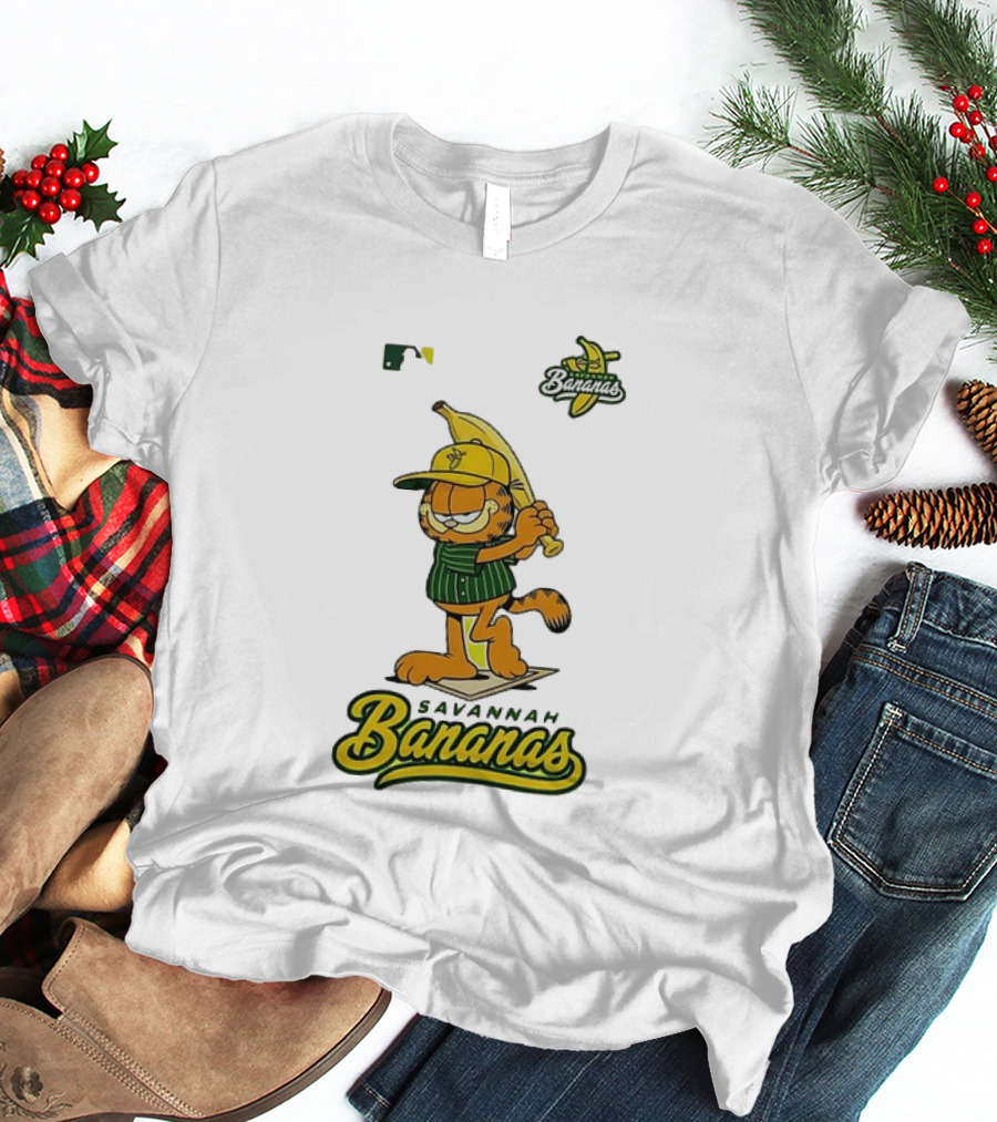 Savannah Bananas Cartoon Orange Cat Baseball MLB T-Shirt