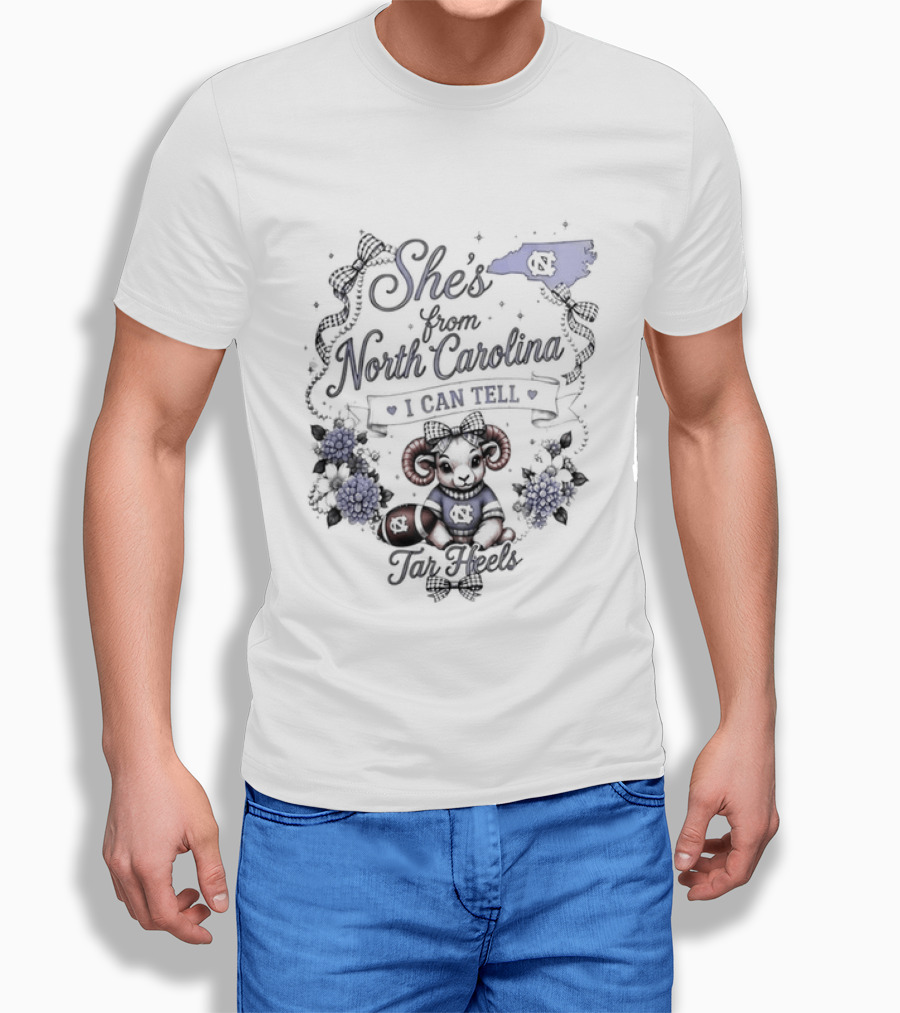 She's From North Carolina Tar Heels I Can Tell T-Shirt