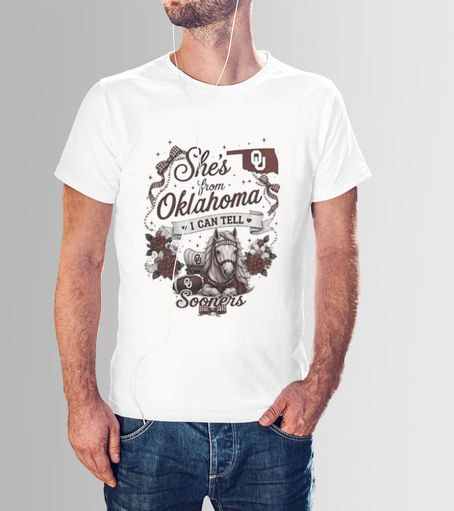She's From Oklahoma I Can Tell Sooners OU State Pride Football T-Shirt