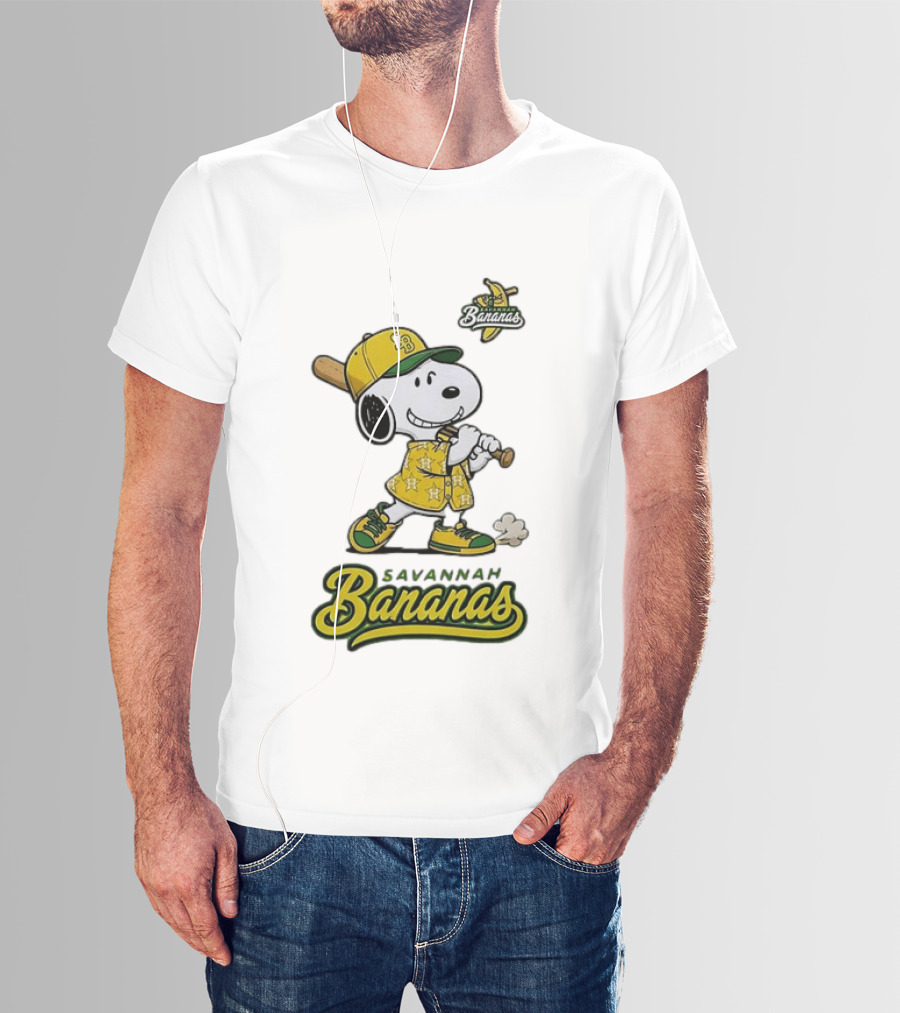 Snoopy Savannah Bananas Peanuts Baseball Collaboration T-Shirt