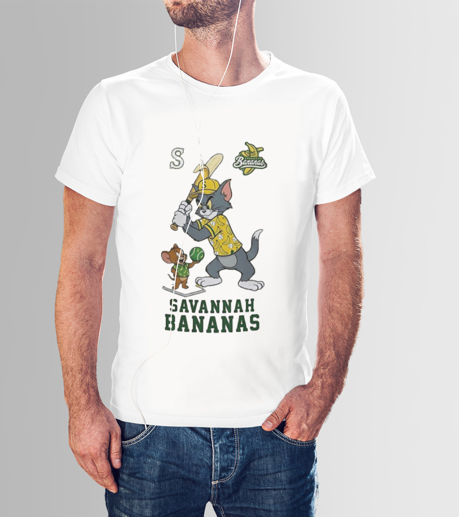 Tom And Jerry Savannah Bananas Baseball Fan T-Shirt