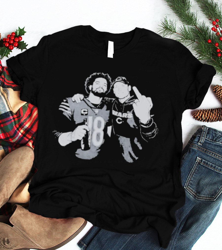 Bears Caleb Williams Ben Johnson Middle Finger Gesture T-Shirt