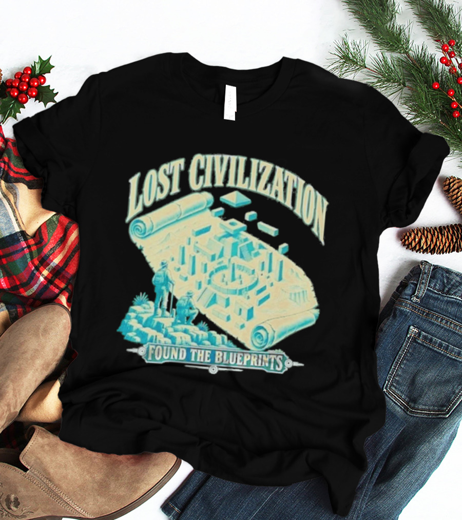 Lost Civilization Ancient Exploration Found Blueprints T-Shirt