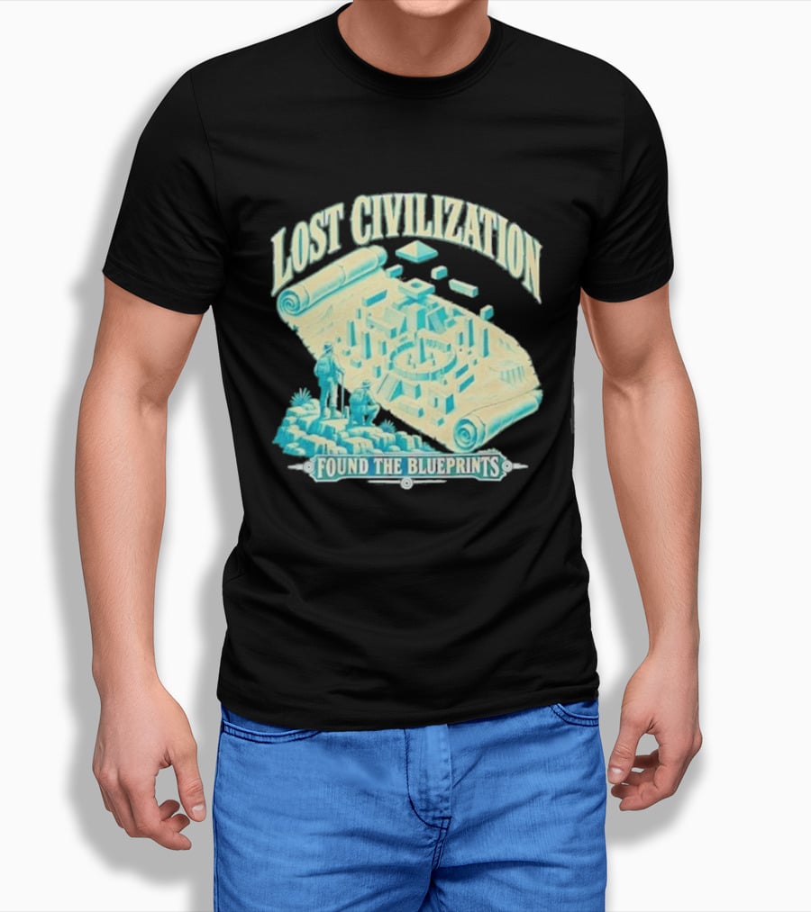Lost Civilization Ancient Exploration Found Blueprints T-Shirt