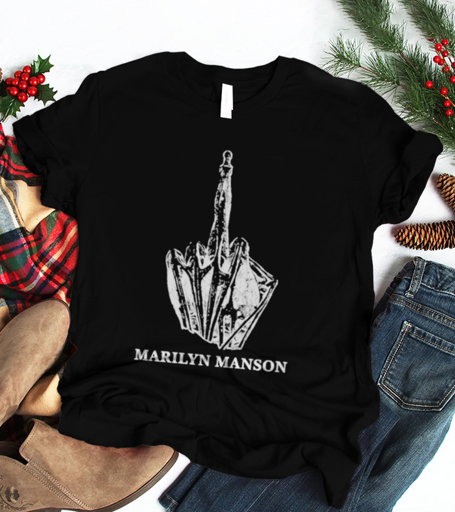 Marilyn Manson Middle Fingers Freaks On Tour 2026 With Rob Zombie T-Shirt