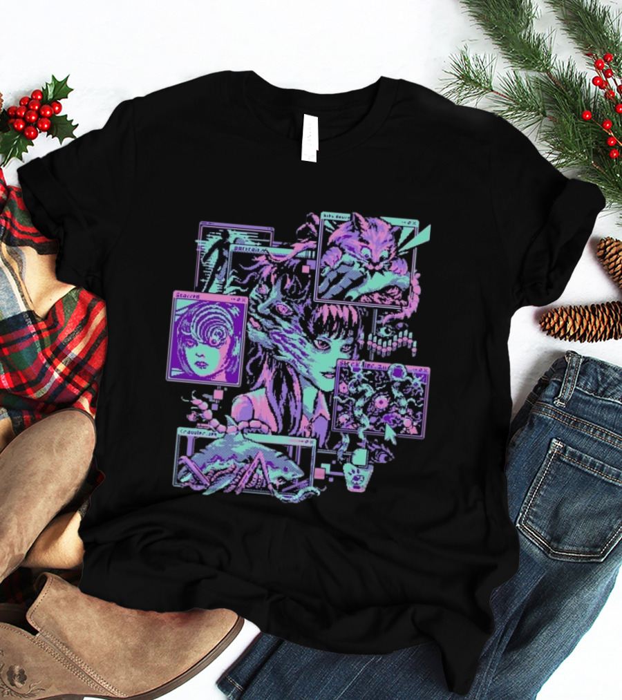 Scarred Crawler Glitch Aesthetic Portraits And Digital Art Panels T-Shirt