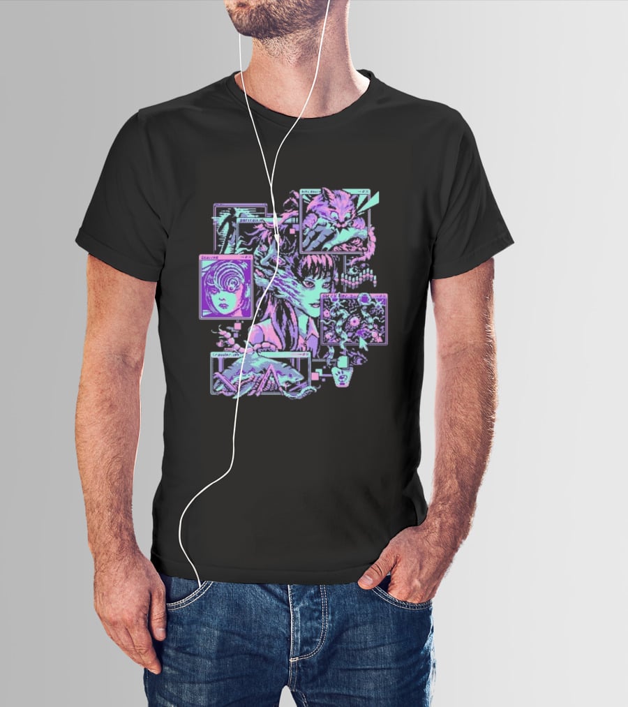 Scarred Crawler Glitch Aesthetic Portraits And Digital Art Panels T-Shirt